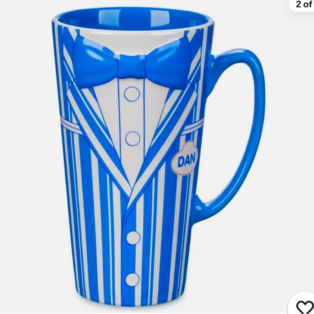 NWT Disney Dapper Dan Blue Striped Mug with Lid - Picture 3 of 12